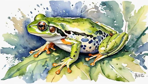 litoria fallax,hyla,litoria caerulea,wallace's flying frog,northern leopard frog,southern leopard frog,barking tree frog,pacific treefrog,squirrel tree frog,coral finger tree frog,jazz frog garden ornament,woman frog,bull frog,water frog,frog through,tree frogs,amphibian,green frog,tree frog,frog,Conceptual Art,Oil color,Oil Color 10