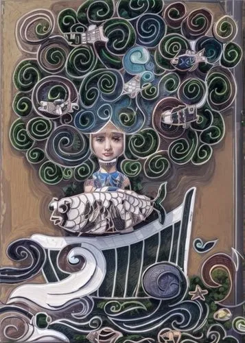 decorative nutcracker,girl in a wreath,cuckoo clock,art nouveau frame,bonnet ornament,baron munchausen,manneken pis,cuckoo clocks,porcelaine,art nouveau,rococo,decorative plate,glass painting,gnome and roulette table,painter doll,floral ornament,the carnival of venice,garden gnome,meticulous painting,pierrot,Landscape,Landscape design,Landscape Plan,Realistic