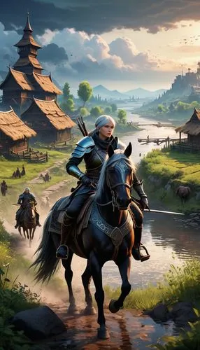 chatumongol,mongol,horseback,kenway,townsmen,cataphract,witcher,game illustration,rice fields,rongfeng,neverwinter,shangshu,zenimax,nomads,landscape background,horse herder,guangzhao,toussaint,raiden,kenshi,Illustration,Realistic Fantasy,Realistic Fantasy 45