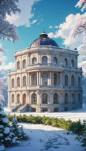 winter house,snow roof,snow house,rahxephon,dreamhouse,miramare,Illustration,Japanese style,Japanese Style 03