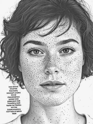 stippled,freckles,rosacea,freckled,pointillism,comic halftone woman,Design Sketch,Design Sketch,Black and white Comic