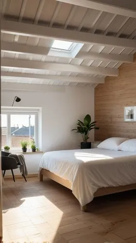 loft,attic,modern room,wooden beams,wooden floor,wooden roof,wood flooring,hardwood floors,wooden planks,sleeping room,wood floor,daylighting,bed frame,sky apartment,folding roof,flat roof,parquet,laminated wood,wooden wall,contemporary decor,Photography,General,Realistic