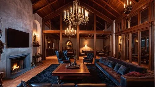 a large living room with a fireplace in it,fire place,fireplace,luxury home interior,fireplaces,great room,sitting room,interior decor,ornate room,home interior,family room,dining room,interior design