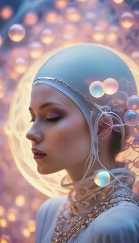 crystal ball-photography,nihang,crystal ball,immersed,rem in arabian nights,water pearls,lucent,bejeweled,light reflections,raelian,mystical portrait of a girl,aura,precognition,reflector,raelians,veils,inner light,luminous,satari,luminosities,Illustration,Realistic Fantasy,Realistic Fantasy 09