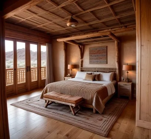 japanese-style room,hanok,wooden sauna,wooden beams,wooden floor,ryokan,tree house hotel,sleeping room,wooden house,canopy bed,wooden roof,four-poster,wooden windows,shirakawa-go,thatch roof,wooden shutters,attic,chalet,wood floor,four poster