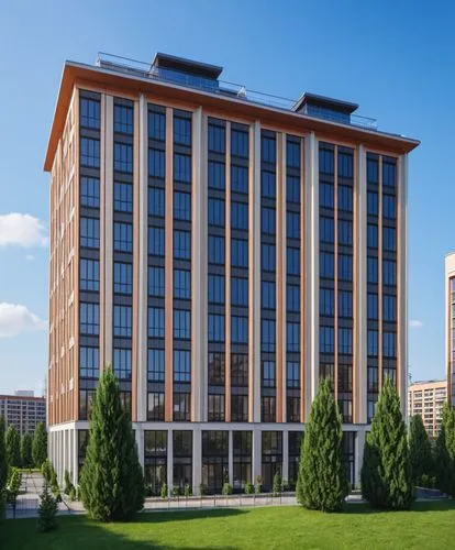 a building with multiple levels that has many windows,mgimo,krasnodar,skolkovo,vladikavkaz,bishkek,minsk,sovetov,novogrozny,zelenograd,ostankino,evagora,balashikha,chisinau,tyumen,atyrau,kemerovo,voro