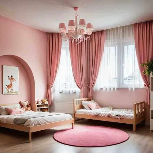 the little girl's room,children's bedroom,baby room,bedroom,kids room,interior decoration,Photography,General,Realistic