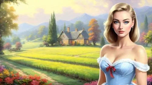 celtic woman,cendrillon,cartoon video game background,dorthy,rosalinda,fantasy picture