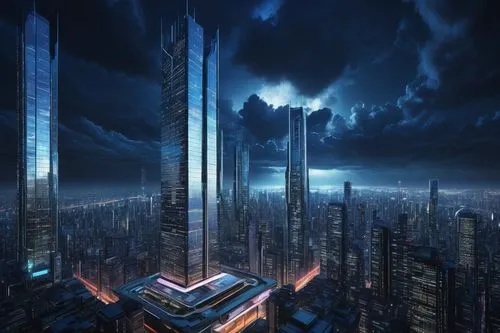 cybercity,cyberport,futuristic landscape,metropolis,cybertown,cybertron,coruscant,futuristic architecture,skyscraper,skyscraping,ctbuh,lexcorp,futuregen,arcology,skycraper,the skyscraper,skyscrapers,cyberia,megacorporation,capcities,Illustration,Japanese style,Japanese Style 18