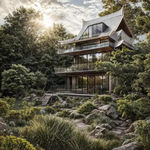 landscape designers sydney,landscape design sydney,forest house,dunes house,asian architecture,garden design sydney,seidler,timber house,house by the water,summer house,modern architecture,mid century house,modern house,house in the forest,cubic house,house in the mountains,wahroonga,house in mountains,titirangi,japanese zen garden,Architecture,General,Modern,None