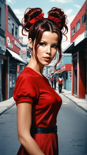 geisha girl,image manipulation,photoshop manipulation,updo,digital compositing,cigarette girl,artificial hair integrations,man in red dress,red milan,geisha,lady in red,red bow,rockabilly style,bouffa