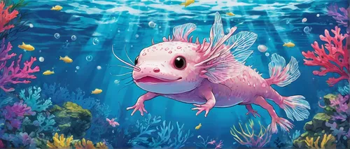 axolotl,underwater fish,underwater background,sea animal,coral fish,betta fish,aquarium,koi pond,fish in water,underwater world,under the sea,sea-life,underwater,aquarium inhabitants,forest fish,small fish,aquarium fish,beautiful fish,betta,tropical fish,Illustration,Japanese style,Japanese Style 04