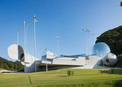 futuristic art museum,live broadcast antenna,dish antenna,radiotelescopes,chemosphere,radio telescope,futuristic architecture,quadriennale,radiotelescope,oursler,earth station,vlbi,graecorum,iaru,radiocommunications,snohetta,radiocommunication,archidaily,with safari antenna,telesystem,Photography,General,Realistic