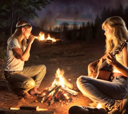 campfire,campfires,camp fire,camping tipi,fire artist,fireside,romantic night,romantic scene,camping equipment,firepit,folk music,camping,musicians,wood fire,bonfire,log fire,tent camping,serenade,fir