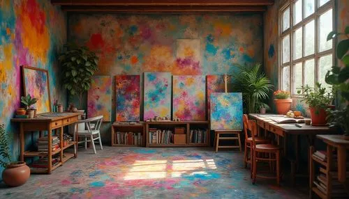 children's interior,children's room,murals,art academy,painted wall,flower painting,interior decor,art gallery,study room,wall painting,nursery,dandelion hall,bohemian art,kids room,matisse,therapy room,playing room,children's bedroom,marble painting,color wall,Photography,General,Realistic