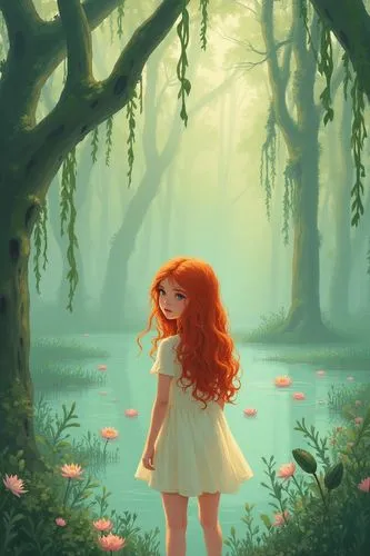 arrietty,merida,thumbelina,seelie,ariel,little girl fairy,Art,Classical Oil Painting,Classical Oil Painting 02