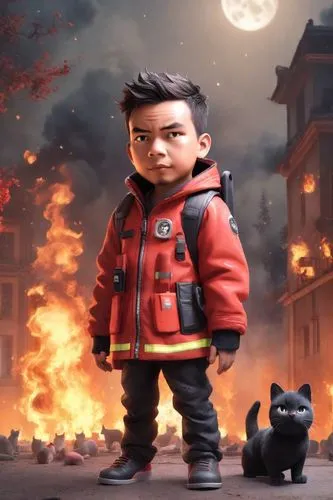 firefighter,fireman,fire fighter,vax figure,fire background,despicable me,fire master,animated cartoon,fire marshal,kid hero,digital compositing,action figure,actionfigure,fire-fighting,kids fire brigade,children's background,firefighters,inferno,3d figure,firebrat,Digital Art,3D