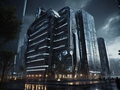 oscorp,futuristic architecture,weyland,arcology,lexcorp,cybercity,arkham,gotham,delamar,cyberport,damac,morphosis,coldharbour,unbuilt,metropolis,futuristic landscape,black city,the skyscraper,cybertown,barad,Conceptual Art,Sci-Fi,Sci-Fi 09