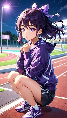 sports girl,track,ako,track and field,kayano,tennis,hinata,sports uniform,soft tennis,japanese idol,determination,purple wallpaper,nico,sports game,himuto,ultraviolet,tracksuit,aomoriya,cheering,sports gear,Anime,Anime,Realistic