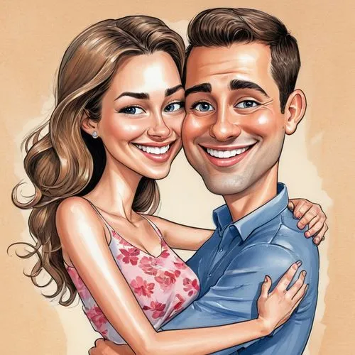 caricatures,supercouple,beautiful couple,love couple,young couple,cute cartoon image