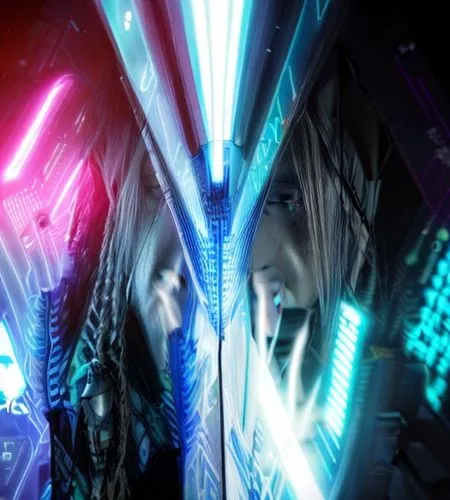 duel,electric arc,game arc,anime 3d,nerve,vivid,cybernetics,led,vocaloid,voltage,shaft,cyberspace,warp,swordsmen,well shaft,neon human resources,metaverse,enter,katakuri,banishment