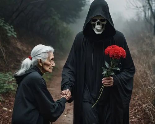 mourners,elderly couple,day of the dead frame,grimm reaper,grim reaper,old couple,memento mori,dead bride,danse macabre,elder,eloping,reburial,way of the roses,mourner,day of the dead,handmaidens,elopement,funerary,graveside,sorceresses,Photography,Documentary Photography,Documentary Photography 08