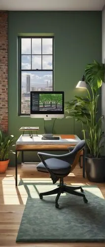 modern office,blur office background,working space,3d rendering,green living,loft,wooden desk,office desk,creative office,modern decor,steelcase,writing desk,desk,modern room,office chair,workspaces,interior modern design,interior design,furnished office,desks,Illustration,Retro,Retro 15