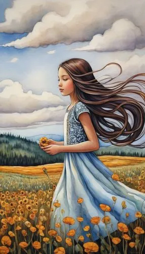 little girl in wind,girl picking flowers,girl in flowers,little girl twirling,dandelion field,girl walking away,flying dandelions,little girl running,dandelion meadow,girl with bread-and-butter,girl in a long,girl in a long dress,chamomile in wheat field,daffodil field,blooming field,field of flowers,little girl with balloons,girl in the garden,girl with a wheel,salt meadow landscape,Conceptual Art,Daily,Daily 34