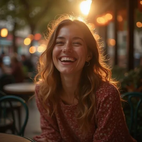 a girl's smile,sonrisa,grin,smiling,woman drinking coffee,bokeh,Photography,General,Realistic