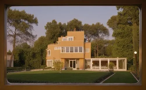 A restaurant facade in traditional style, it is rebuilt from an old art deco villa in 1952 by Paul Veysseyre. It is located in an private residential area. Outstanding olive painted walls. Elegant lig