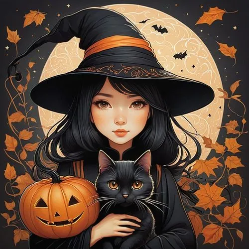 halloween witch,halloween illustration,bewitching,samhain,witching,witch,Illustration,Japanese style,Japanese Style 15