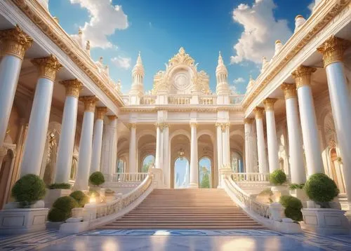 white temple,marble palace,neoclassical,kingdoms,rulership,kingdom,theed,archly,palladianism,europe palace,neoclassicism,palatial,rosicrucian,catholicon,pillars,palaces,palace,citadels,dominionism,the palace,Illustration,Realistic Fantasy,Realistic Fantasy 01