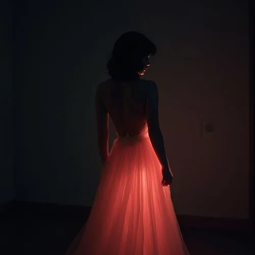 woman silhouette,a floor-length dress,ballroom dance silhouette,ballgown,back light,girl in a long dress from the back,Illustration,Paper based,Paper Based 30