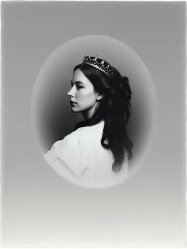 Portrait of a queen, technically optimal high-resolution contemporary black and white photographic art.,an old po of a woman in a tiara,arwen,drusilla,queen anne,tarja,guinevere,nessarose,Photography,