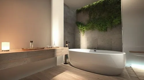 a large bath tub in the middle of a bathroom,modern minimalist bathroom,luxury bathroom,bathtub,bath room,bagno,ensuite,interior modern design,3d rendering,landscape design sydney,bathroom,bathtubs,mo