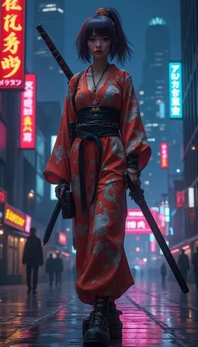 katana,kunoichi,geisha,xiaoyu,samurai,akira,Illustration,Realistic Fantasy,Realistic Fantasy 29