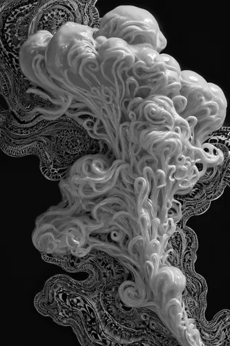 Art Photography Photograph - Liquid Cloud by Jerry McElroy,abstract smoke,mandelbulb,paper clouds,fractals art,cloud of smoke,fluid flow,smoke art,wind wave,coral swirl,fractals,swirl clouds,swirling,