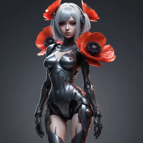 floral poppy,poppy,poppy flowers,anemone,poppy flower,red anemone,widow flower,maiden anemone,red anemones,anemonin,poppy anemone,flora,poppies,cyborg,anemones,fall anemone,rei ayanami,humanoid,vector girl,petals,Conceptual Art,Fantasy,Fantasy 01