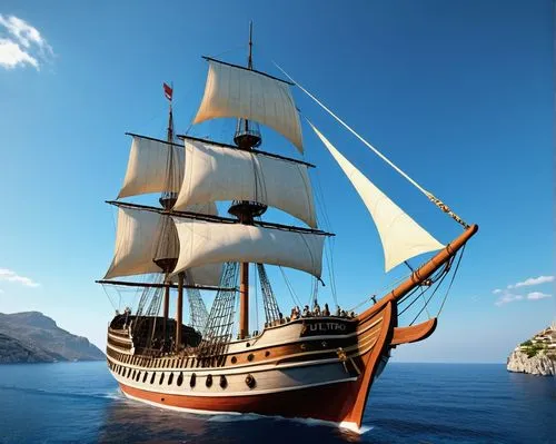 sea sailing ship,caravel,sail ship,sailing ship,tallship,sailing ships,three masted sailing ship,galleon,whaleship,tall ship,mayflower,trireme,dodecanese,pirate ship,elcano,whydah,windjammer,barquentine,austronesian,commandeer,Photography,General,Realistic