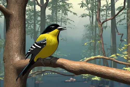 bananaquit,black headed grosbeak,evening grosbeak,grosbeak,white-winged widowbird,red-bellied wood pecker,lophophanes cristatus,reconstruction,black billed magpie,bucorvus leadbeateri,old world oriole,bird illustration,yellow throated toucan,ivory-billed woodpecker,piciformes,brown back-toucan,eurasian golden oriole,bird painting,woodpecker bird,tropical bird climber,Conceptual Art,Daily,Daily 35