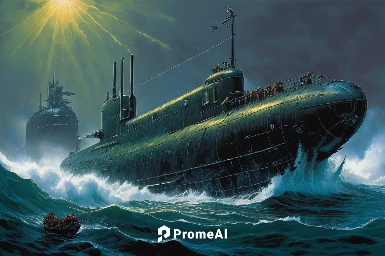 In a tense race against time, a submarine's propulsion fails and its crew struggles to prevent a catastrophic disaster,troopship,oil tanker,submarine chaser,tanker ship,naval trawler,convoy rescue shi