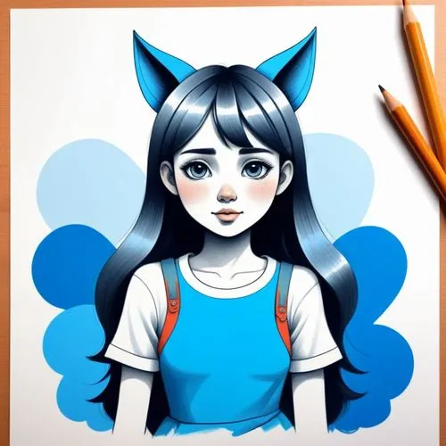 Create a simplified version of the drawing with thick, uneven lines, basic shapes, slightly incorrect proportions, primary or pastel colors, minimal shading, and a naive, childlike style.,a pencil dra