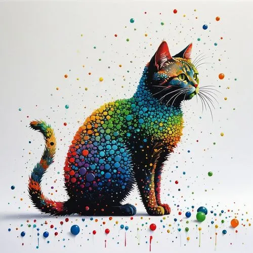 cat vector,colourful pencils,rainbow pencil background,watercolor cat,nyan,rainbow pattern,drawing cat,paint splatter,skittles (sport),holi,rainbow background,multicolour,rangoli,multi-colored,doodle cat,paint spots,rainbow colors,popart,multi coloured,cartoon cat,Illustration,Realistic Fantasy,Realistic Fantasy 12