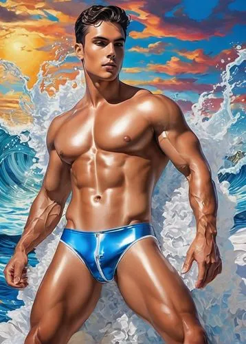 aqualad,namor,sandow,hasselhoff,man at the sea,nudelman,god of the sea,merman,ammerman,mohombi,swimmer,speedos,sea god,sea man,hoff,muscleman,goncharov,surfwear,sagat,angra,Illustration,Realistic Fantasy,Realistic Fantasy 39