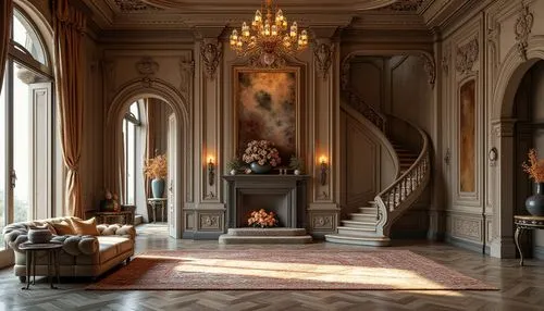 entrance hall,foyer,royal interior,ornate room,villa cortine palace,enfilade,ritzau,fireplaces,hallway,residenz,overmantel,chateauesque,interior decor,villa balbianello,danish room,baroque,villa d'este,anteroom,versailles,venice italy gritti palace,Photography,General,Realistic