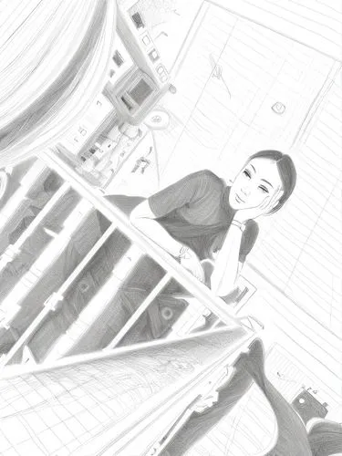 girl on the stairs,stairwell,staircase,escalator,stair,winding staircase,stairs,stairway,outside staircase,spiral stairs,step,circular staircase,spiral staircase,metro escalator,the girl at the statio