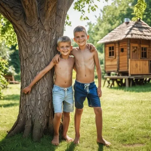 belarusians,happy children playing in the forest,bosniaks,girl and boy outdoor,kiddos,satului,Photography,General,Realistic