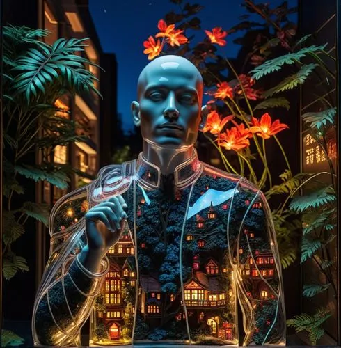 neon body painting,automaton,kryten,light paint,valerian,neuromancer,Photography,Artistic Photography,Artistic Photography 02