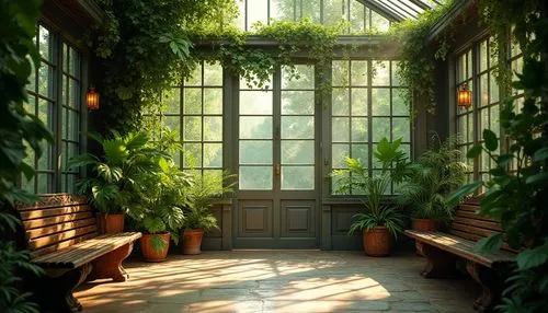 conservatory,greenhouse,orangery,atriums,winter garden,sunroom,dandelion hall,indoor,orangerie,wintergarden,glasshouse,courtyards,palm house,fernery,the palm house,hanging plants,green garden,hallway,houseplants,greenhouse cover,Photography,General,Realistic