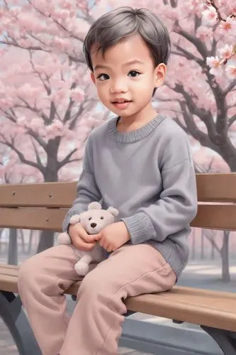 child is sitting,child portrait,takato cherry blossoms,portrait background,child in park,children's background,japanese sakura background,monchhichi,child with a book,child,child model,unhappy child,girl sitting,lonely child,child boy,a child,little kid,tan chen chen,photo painting,little child,Digital Art,Comic